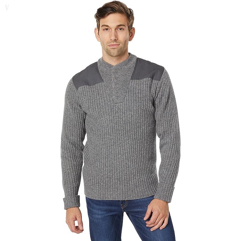 L.L.Bean Commando Fatigue Henley Sweater Gray Heather ID-AL5F83M6