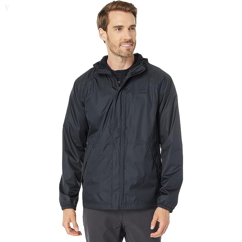 L.L.Bean Waterproof Windbreaker Jacket Black ID-C8D0Nzoq