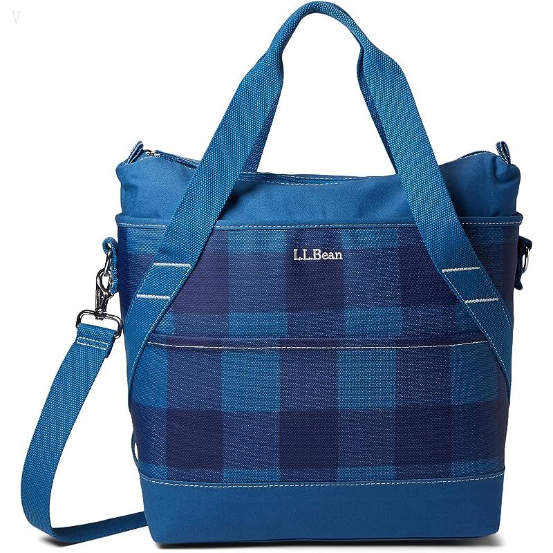 L.L.Bean Insulated Tote Medium Plaid Blue Buffalo ID-CubeAAq3