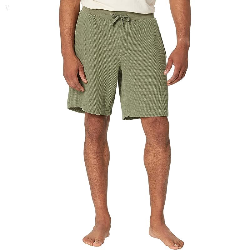 L.L.Bean Comfort Waffle Lounge Shorts Deep Olive ID-CyOfSLJ0