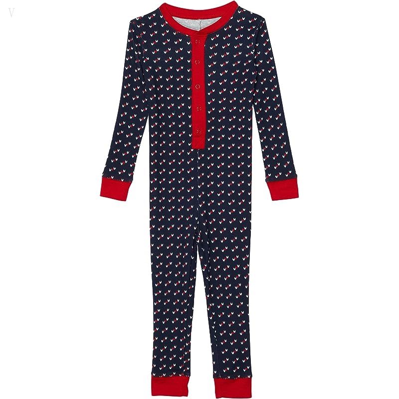 L.L.Bean Organic Cotton Fitted One-Piece (Little Kids) Classic Navy Bird's Eye ID-EiTaoYPG