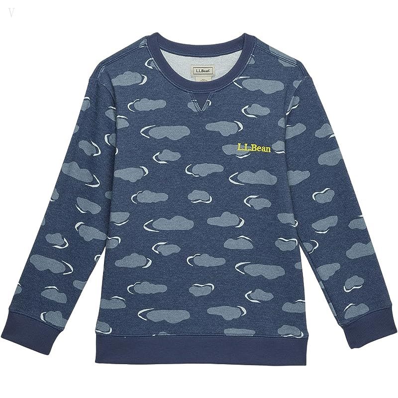 L.L.Bean Athleisure Top Print (Little Kids) Vintage Indigo Clouds ID-J7OPItV6