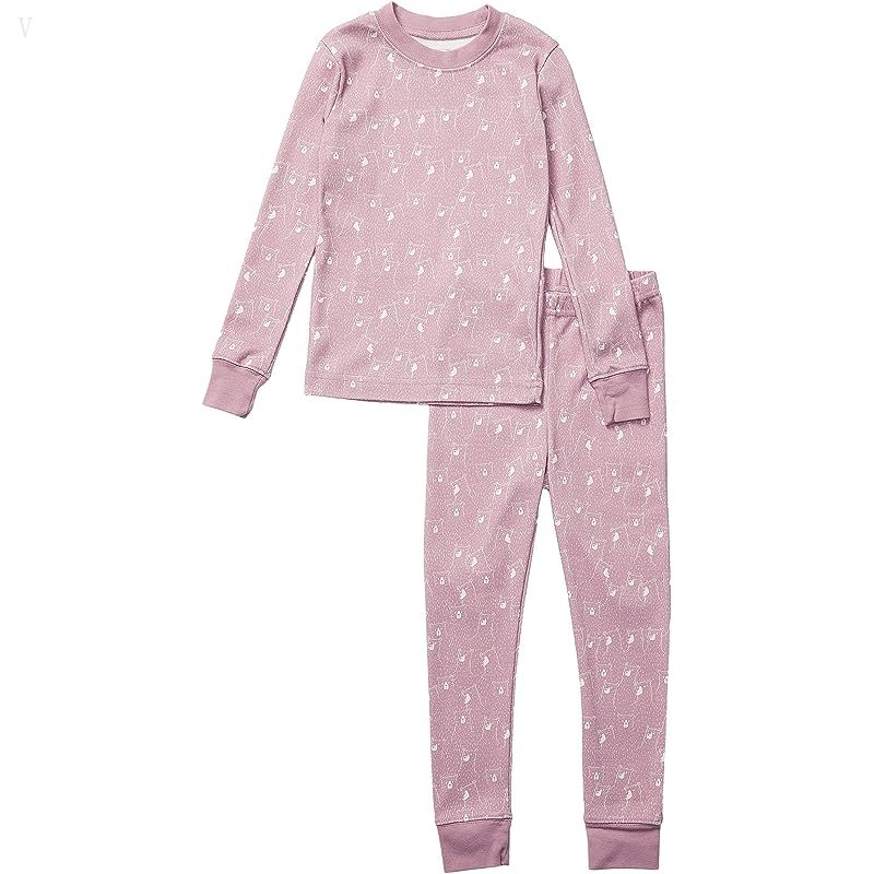 L.L.Bean Organic Cotton Fitted Pajamas (Toddler) Mauve Berry Bears ID-JhxX0Jf5