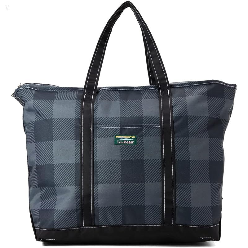 L.L.Bean Everyday Lightweight Tote Plaid Large Shale Grey Buffalo Plaid ID-JlVdWUrg