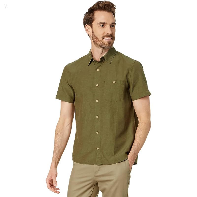 L.L.Bean Signature Summer Cotton Blend Short Sleeve Shirt Regular Sea Grass ID-Jx5pMYAJ
