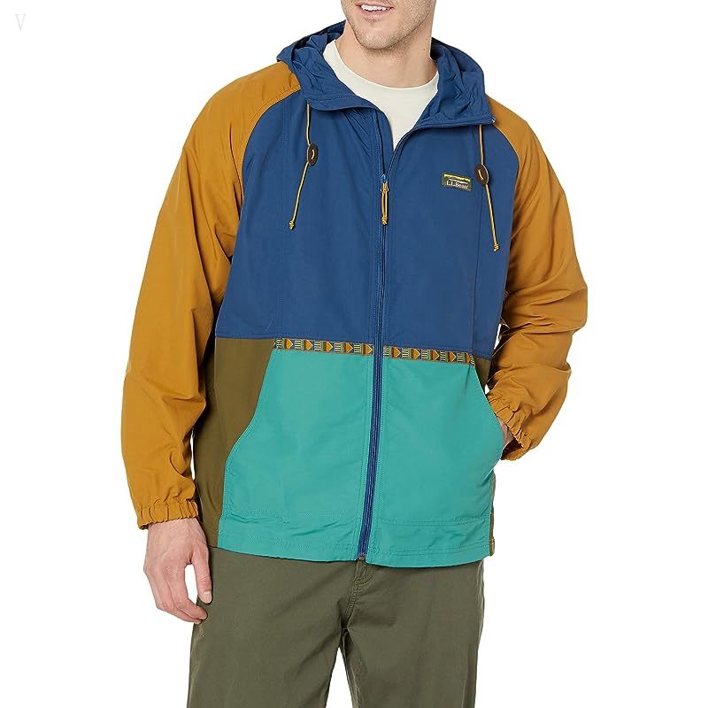 L.L.Bean Mountain Classic Jacket Multicolor Regular Collegiate Blue/Rustic Green ID-L64rWB4C