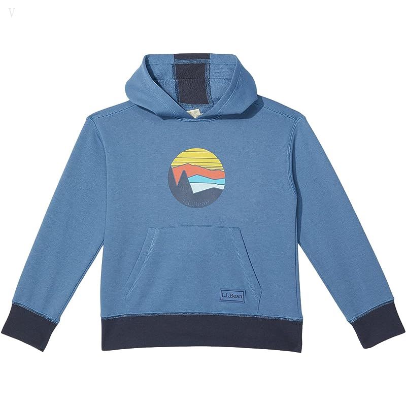 L.L.Bean Athleisure Hoodie Graphic (Little Kids) Moonlight Blue ID-NECehoi2