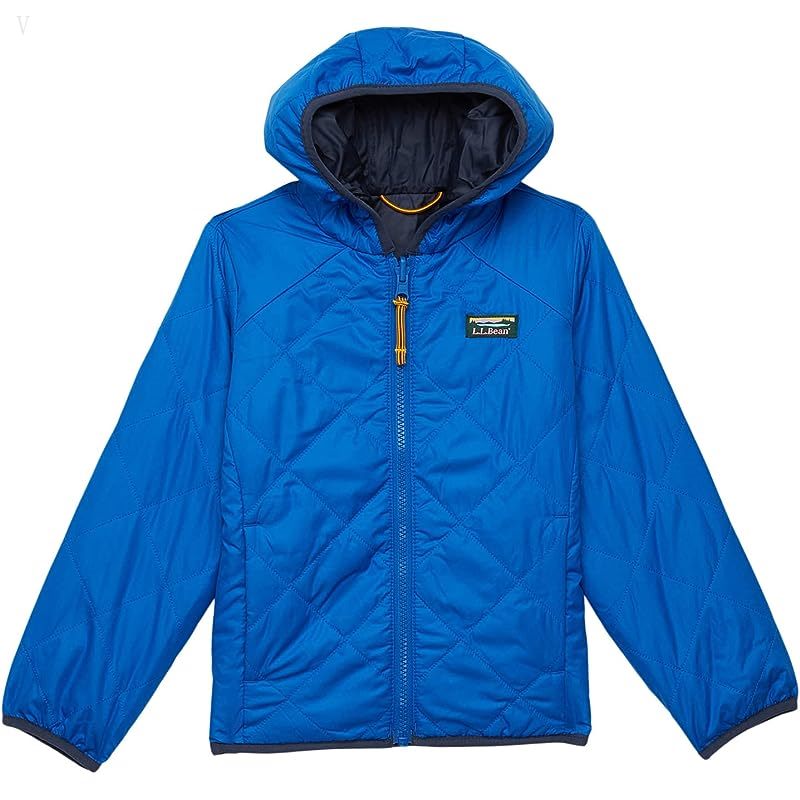 L.L.Bean Mountain Bound Reversible Hooded Jacket (Little Kids) Deep Sapphire/Carbon Navy ID-PgWWiH3u