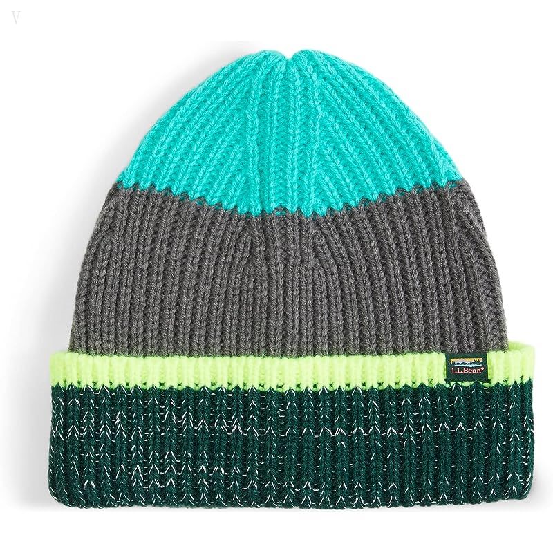 L.L.Bean L.L.Beanie Striped (Little Kids/Big Kids) Reef Teal/Gunmetal Gray ID-Q0AzU9fZ