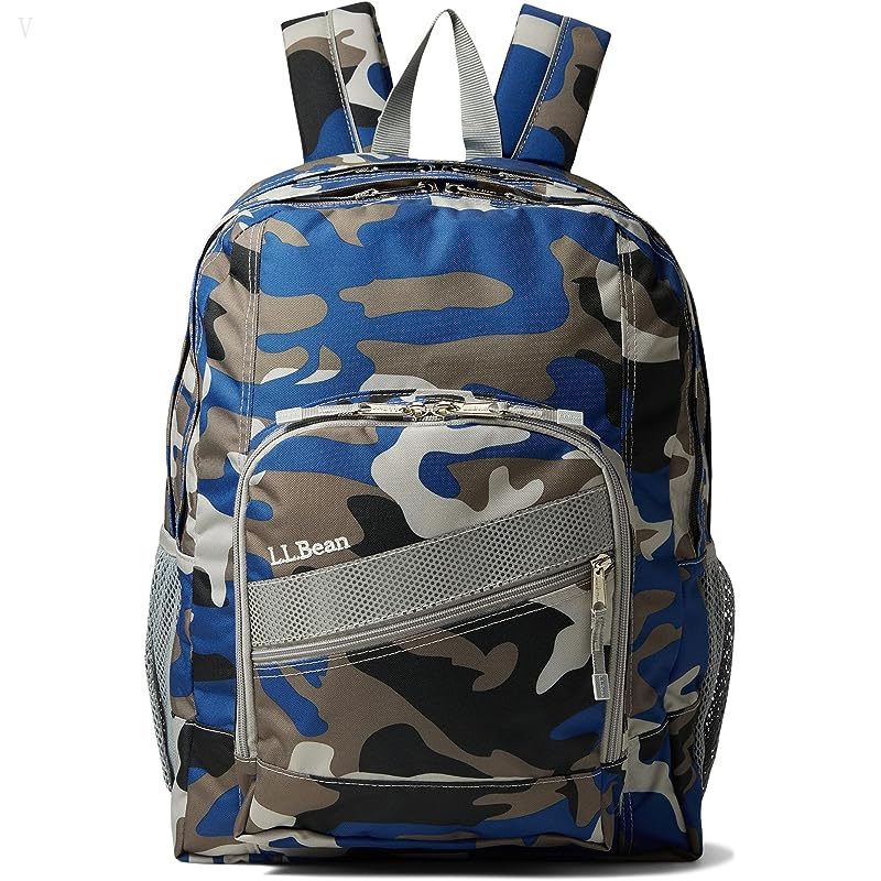 L.L.Bean Kids Deluxe Backpack Print Ocean Blue Camo ID-QlKaL00Q