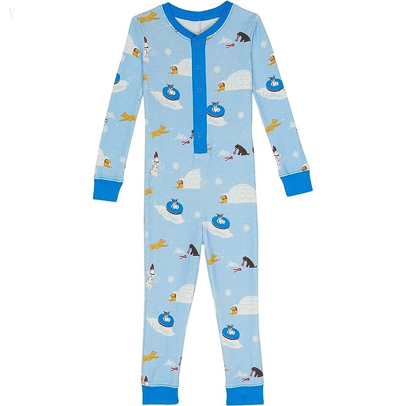 L.L.Bean Organic Cotton Fitted One-Piece (Toddler) Surf Blue Buddy The Dog ID-RvjsGTgn