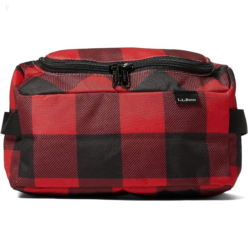 L.L.Bean Personal Organizer Toiletry Kit Print Red Buffalo Plaid ID-SofUxKdW