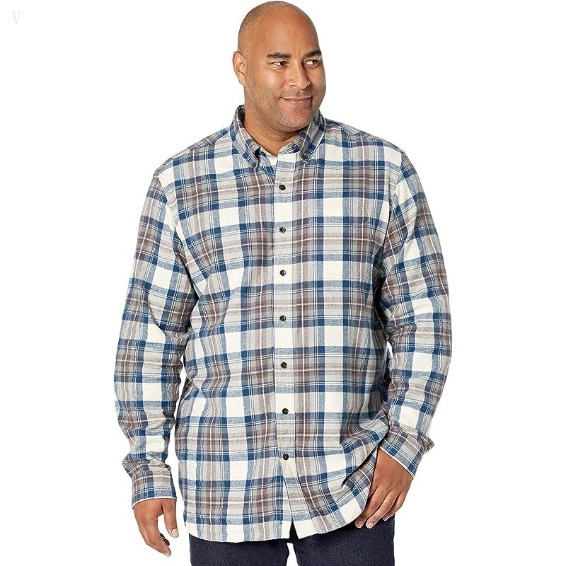 L.L.Bean Scotch Plaid Flannel Traditional Fit Shirt - Tall Indigo Tartan ID-SzZYrTau