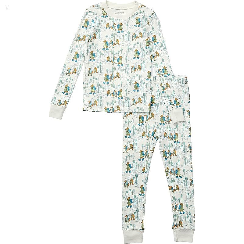 L.L.Bean Organic Cotton Fitted Pajamas (Little Kids) Cream Hiking Animals ID-TdNuFmCQ