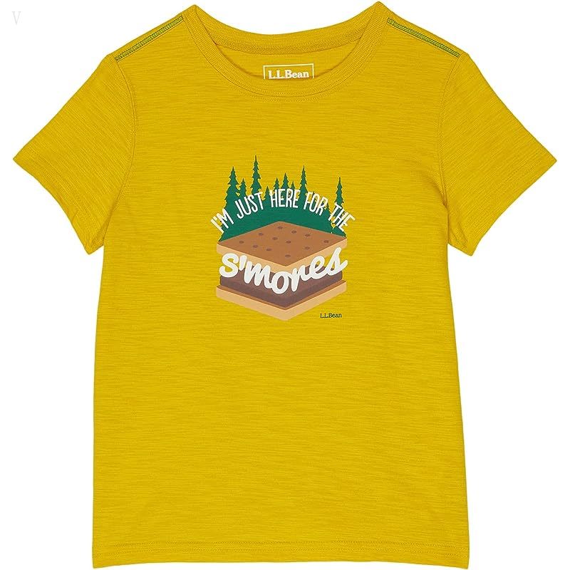 L.L.Bean Graphic Tee Glow in the Dark (Big Kids) Golden Lemon S'mores ID-UEI6y356