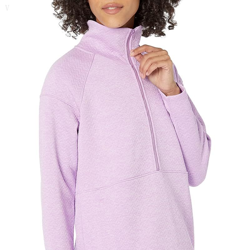 L.L.Bean FlexForward Quilted 1/2 Zip Pullover Lilac Heather ID-XPHy3jgi