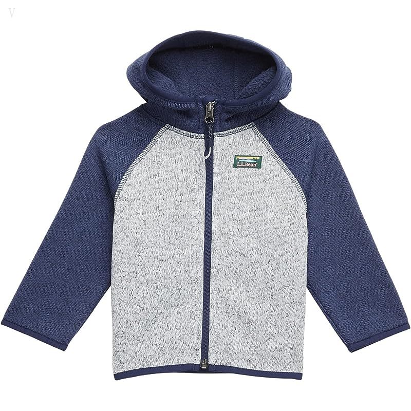 L.L.Bean Bean's Sweater Fleece Full Zip Color-Block (Infant) Bright Navy/Pewter ID-YA08gQ9m