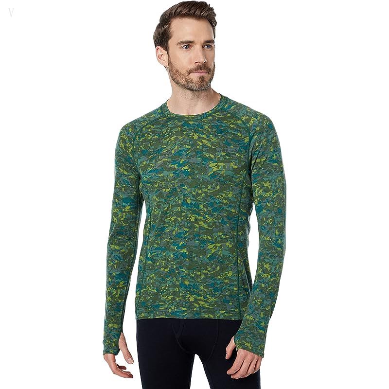 L.L.Bean Cresta Wool Midweight 250 Crew Top Print Rain Forest Modern Camo ID-YXwGrDcc