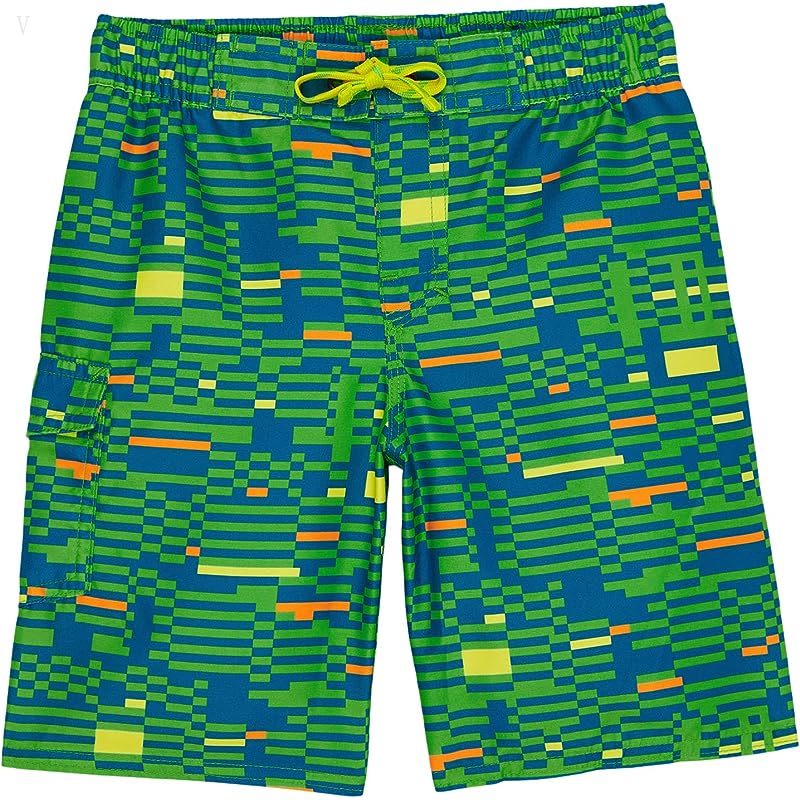 L.L.Bean Beansport Swim Shorts Print (Little Kids) Bright Kelly Geo ID-YzlUknvk