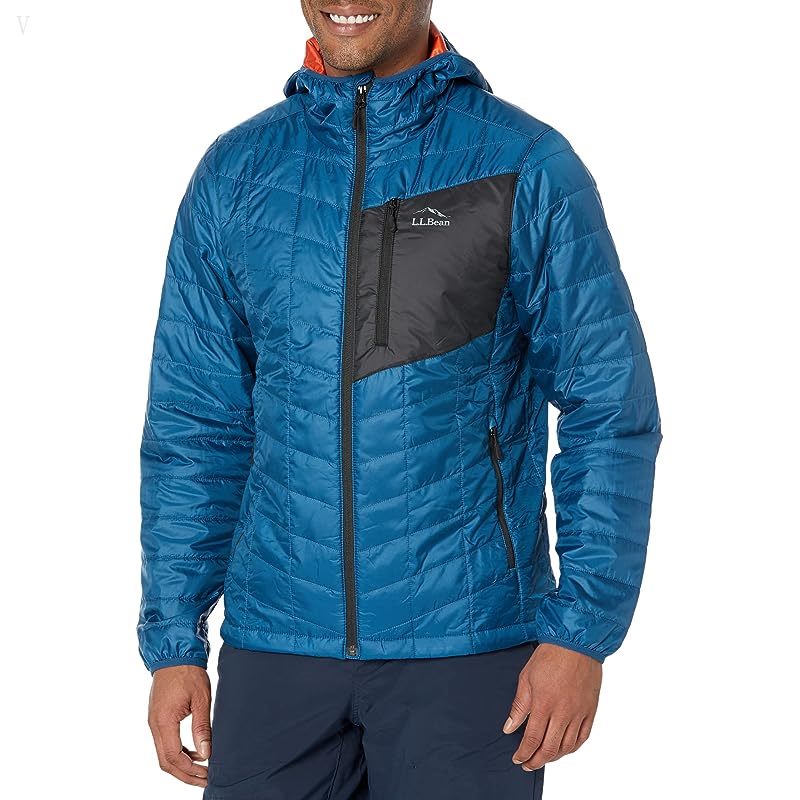L.L.Bean Primaloft Packaway Hooded Jacket Regular Dark Marine Blue/Black ID-Zf5MVgPs
