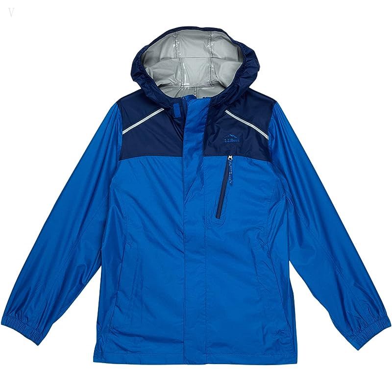 L.L.Bean Trail Model Rain Jacket Color-Block (Big Kids) Deep Sapphire ID-Zx5IjJO9