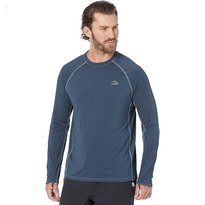 L.L.Bean Swift River Cooling Rashguard Regular Carbon Navy ID-bZ6gRjlL