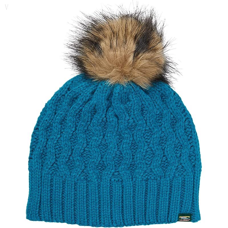 L.L.Bean Kid??s Cozy Cable Pom Hat True Teal ID-cTVpTilk