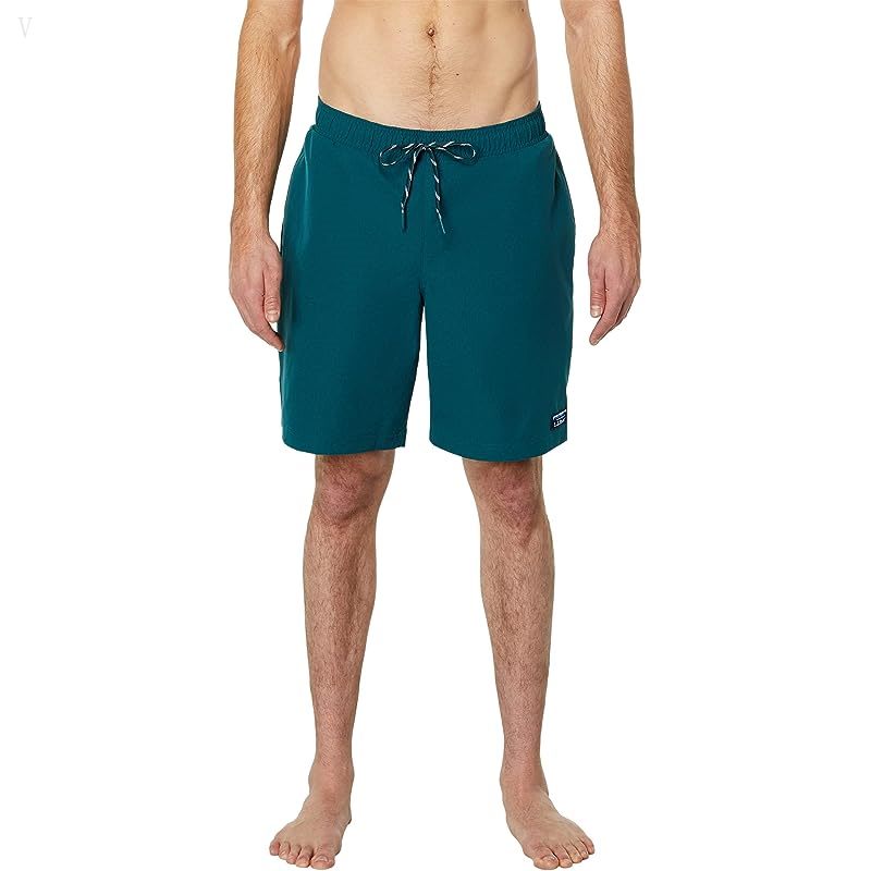 L.L.Bean Vacationland Stretch Swim Trunks 2.0 Solid Dark Pine ID-cs7x5CSY