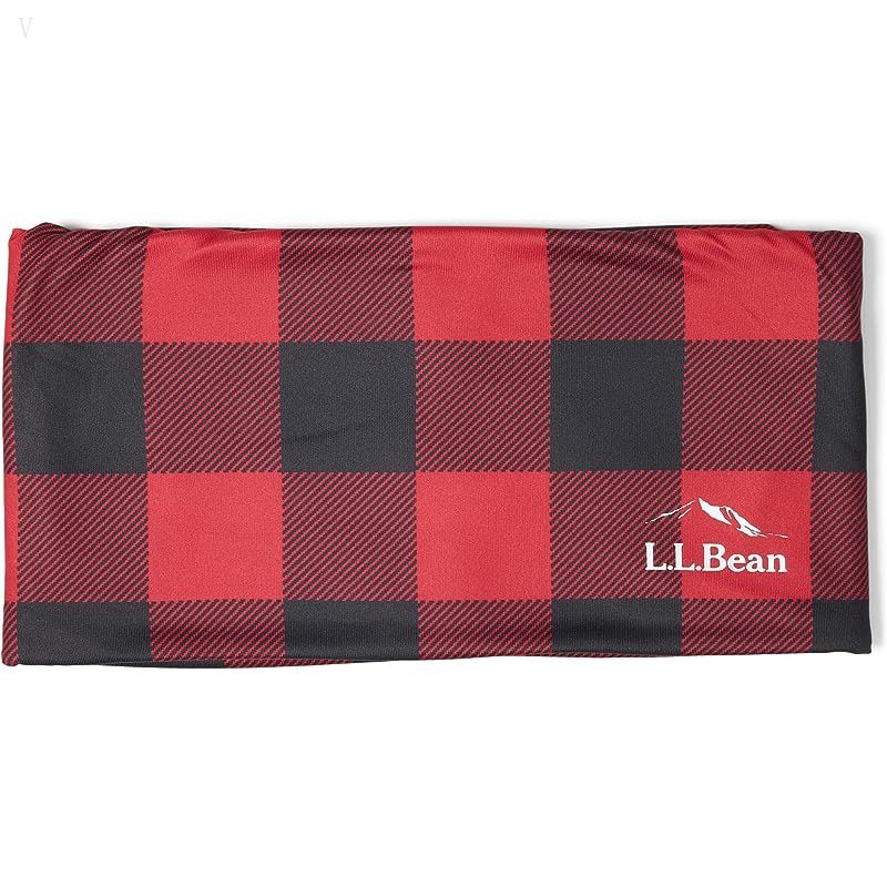L.L.Bean Fleece Lined Neck Gator Print Classic Red Buffalo ID-dKQ653Om
