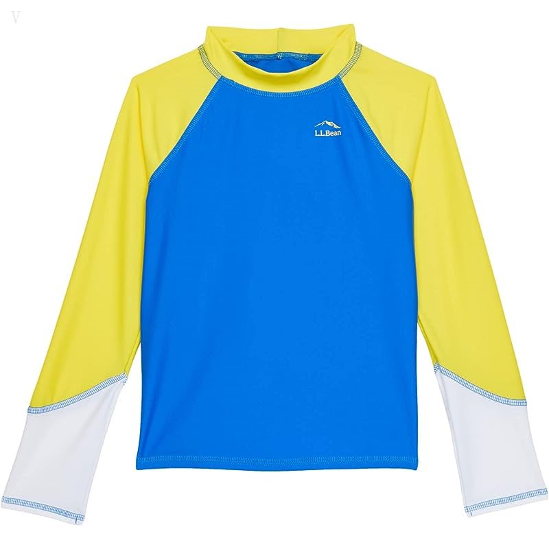 L.L.Bean Sun-and-Surf Swim Shirt (Big Kids) Capri Blue Color-Block ID-eb6kMOK3