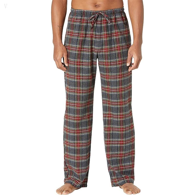 L.L.Bean Scotch Plaid Flannel Sleep Pants Tall Grey Stewart ID-fikDLWBg