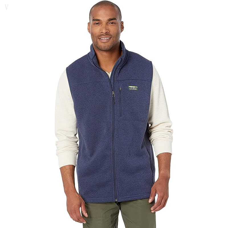 L.L.Bean Sweater Fleece Vest - Tall Bright Navy ID-forFXJe6