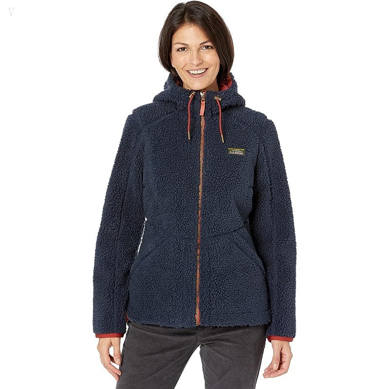 L.L.Bean Mountain Pile Fleece Hoodie Carbon Navy ID-grNag712
