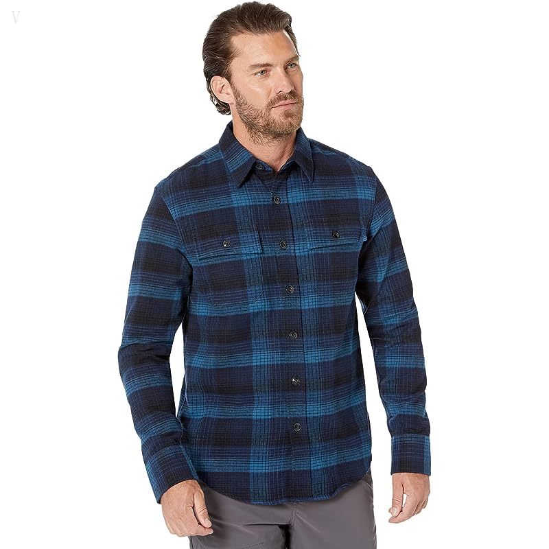 L.L.Bean Signature Chamois Plaid Nautical Navy ID-hKKbEzfq