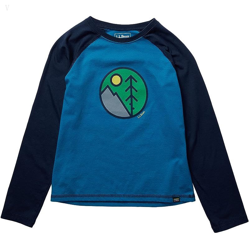 L.L.Bean Organic Baseball Tee (Big Kids) Astral Blue Circle ID-hXj3qCFh
