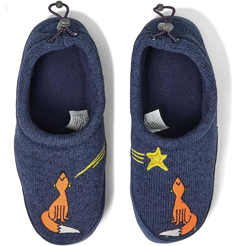 L.L.Bean Sweater Fleece Slipper Motif (Toddler/Little Kid/Big Kid) Bright Navy Fox ID-i0FuTL62
