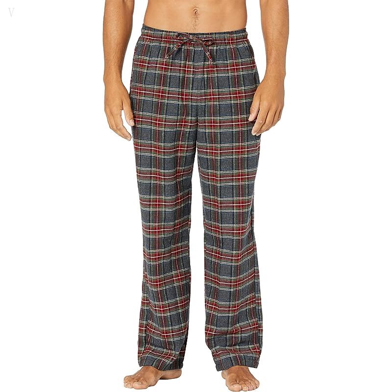L.L.Bean Scotch Plaid Flannel Sleep Pants Regular Grey Stewart ID-iTztfT8R