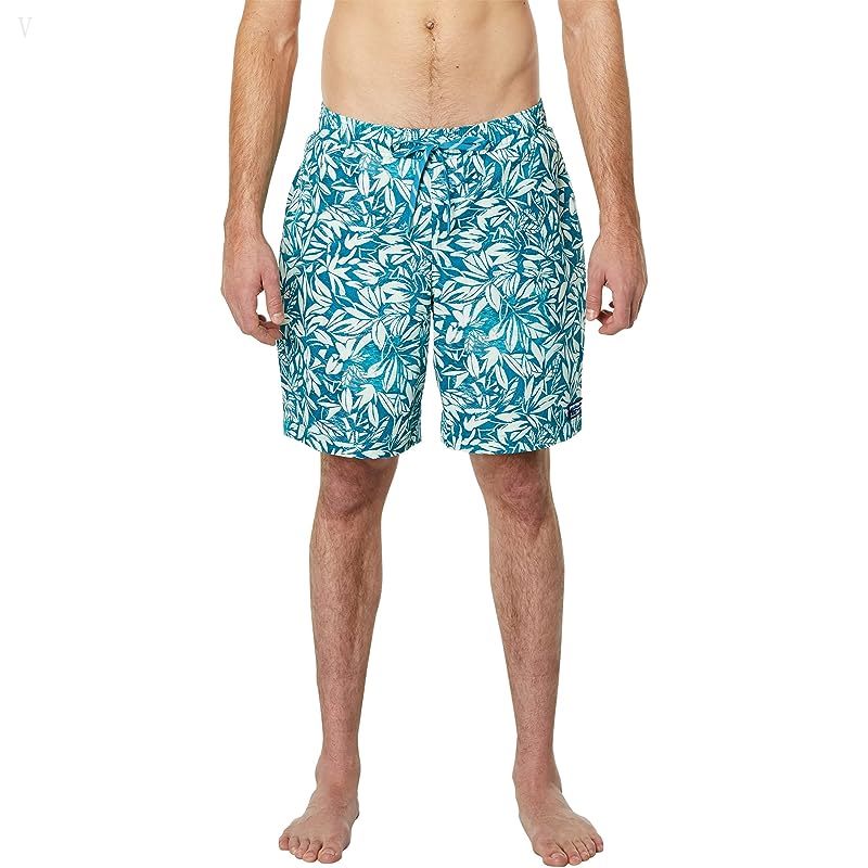 L.L.Bean Vacationland Stretch Swim Trunks 2.0 Printed Deep Azure Leaves ID-j3alinr6