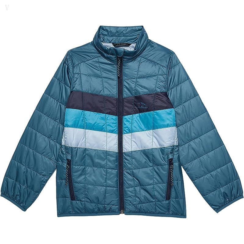 L.L.Bean Primaloft Packaway Jacket Color-Block (Little Kids) Sail Blue ID-jEWVuZEH