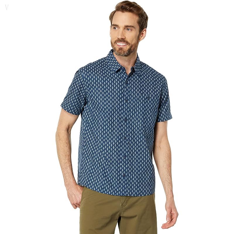 L.L.Bean Signature Woven Cotton Short Sleeve Shirt Regular Mariner Blue ID-le75NJae