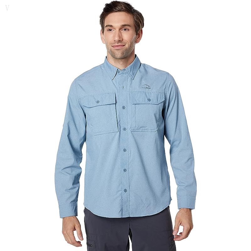 L.L.Bean No Fly Zone Shirt Long Sleeve Slate ID-mw1jhE0x