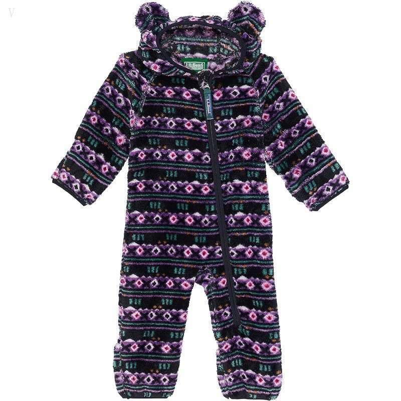 L.L.Bean Hi-Pile Fleece Print Bunting (Infant) Black Mountain Classic Print ID-ngw9dZXx