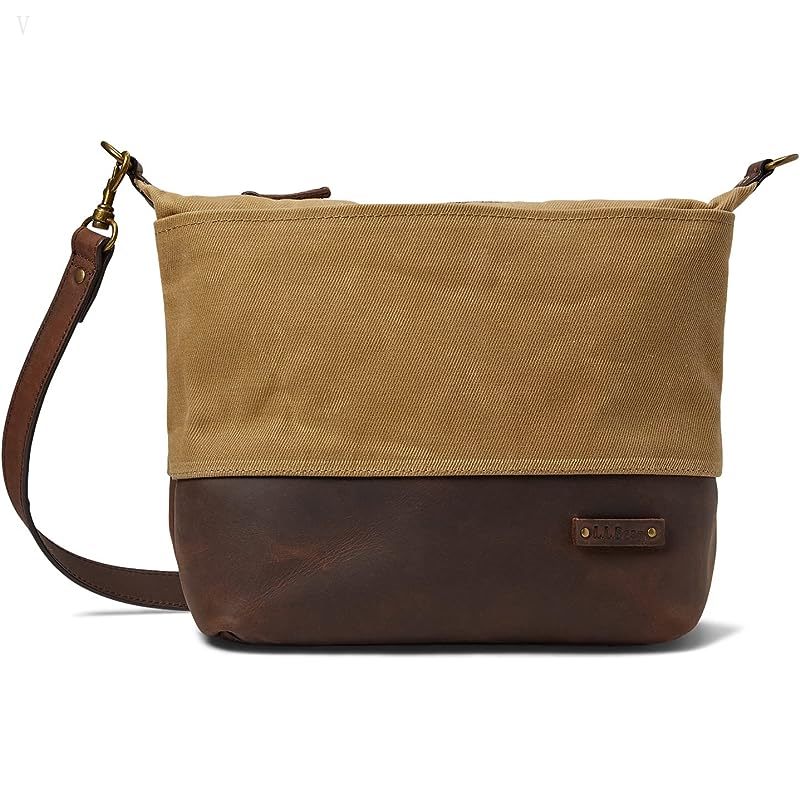 L.L.Bean Waxed Canvas Crossbody Dark Khaki ID-p80NQqJ5