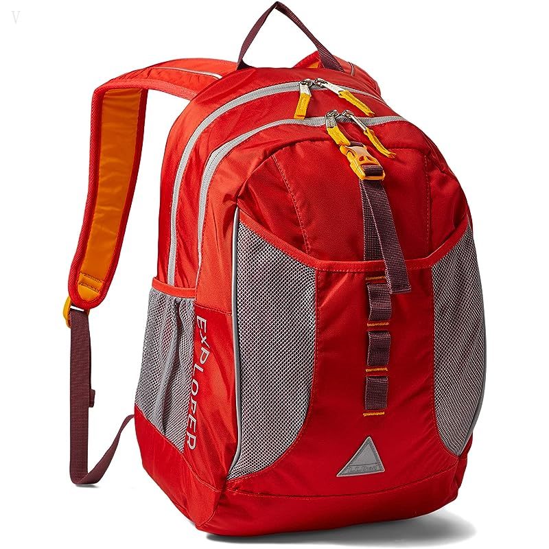 L.L.Bean Kids Bean??s Explorer Backpack Color-Blocked III Vibrant Red/Burgundy ID-paBxN1rp