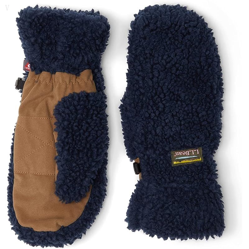 L.L.Bean Mountain Pile Fleece Mitten Nautical Navy ID-pxPJgzlx