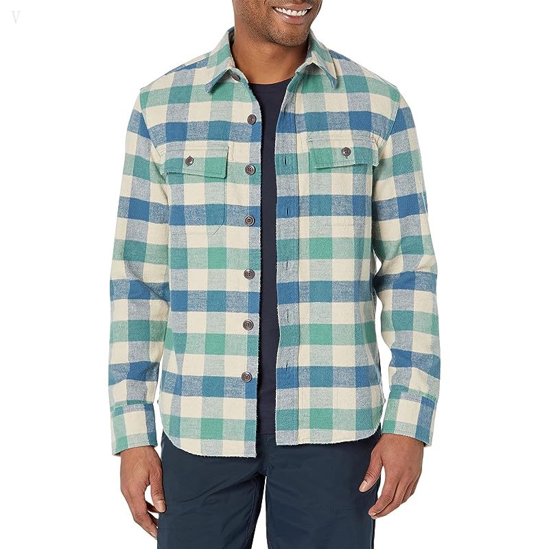 L.L.Bean Signature Chamois Print Moonlight Blue Plaid ID-rGqOnw5V