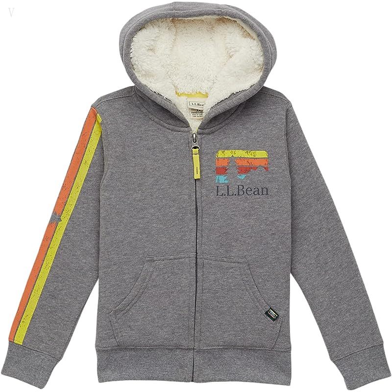 L.L.Bean Sherpa-Lined Hoodie (Little Kids) Gray Heather ID-t8PnTLfw