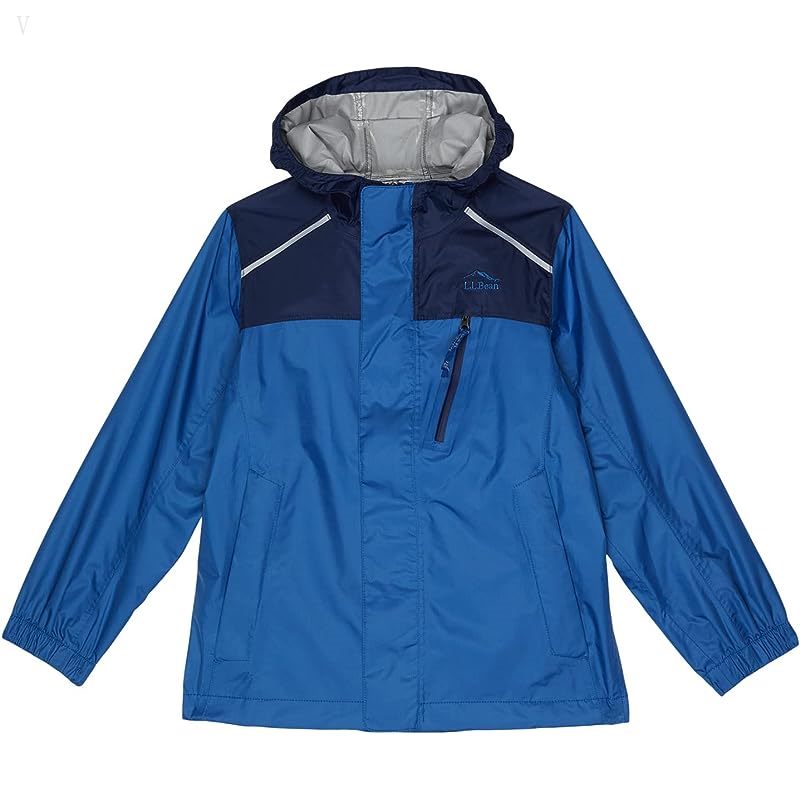 L.L.Bean Trail Model Rain Jacket Color-Block (Little Kids) Deep Sapphire ID-tYRW26nI