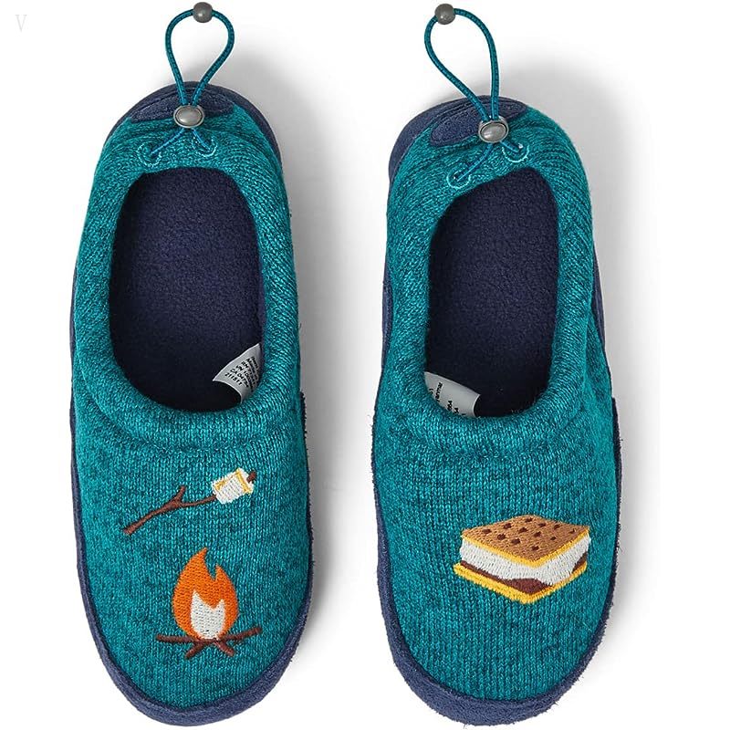 L.L.Bean Sweater Fleece Slipper Motif (Toddler/Little Kid/Big Kid) Teal Blue S'Mores ID-tfaTaVNA