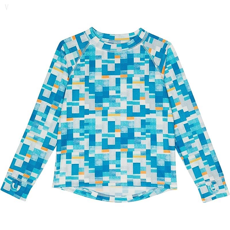 L.L.Bean Wicked Warm Midweight Underwear Tops Print (Little Kids) Astral Blue Geo ID-w86qGTGI